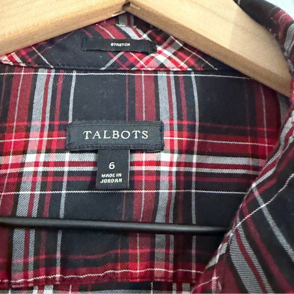 Talbots - Plaid Stretch Button Down - image 5